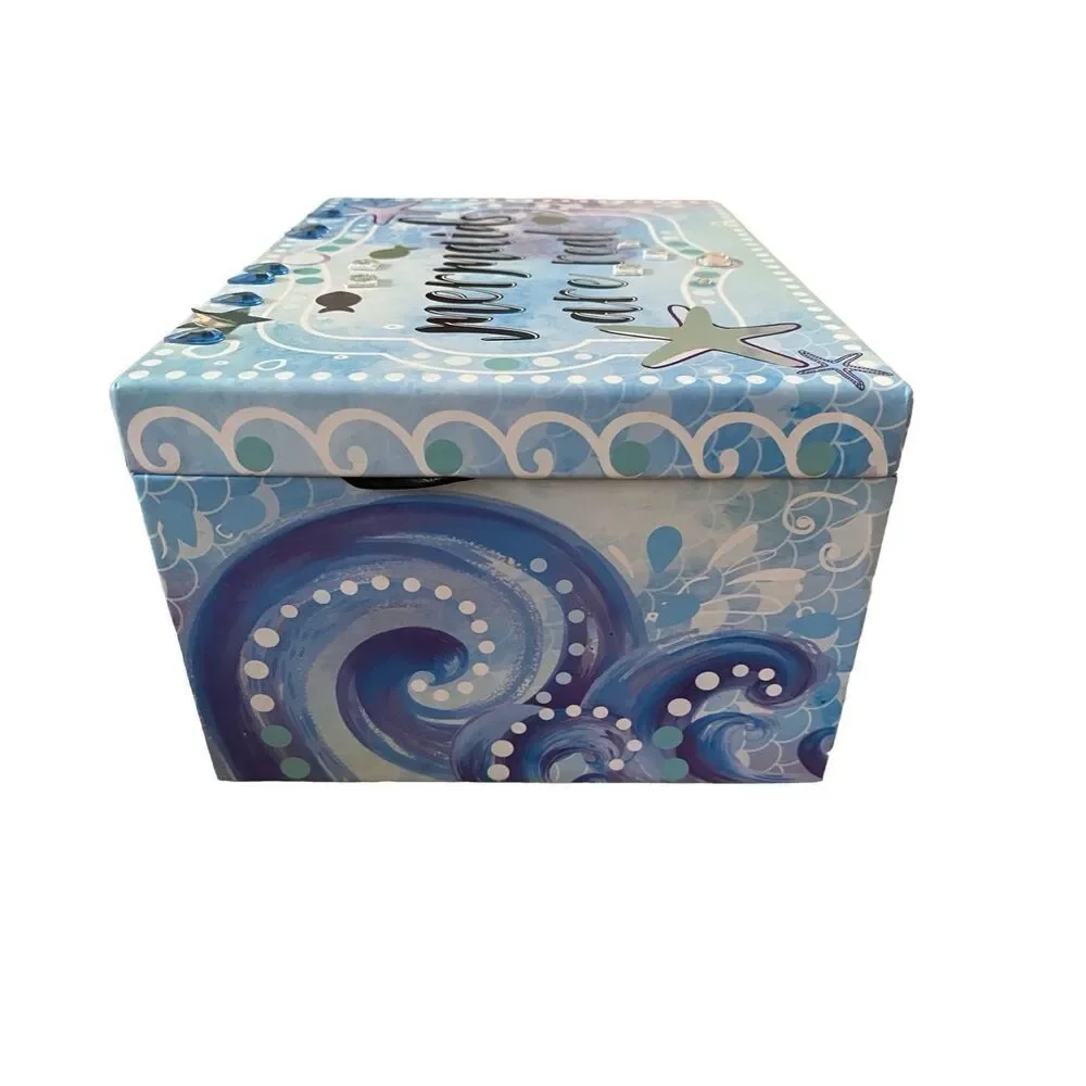 Mermaids Are Real Triple Compartment Jewelry Box Pullout Drawers